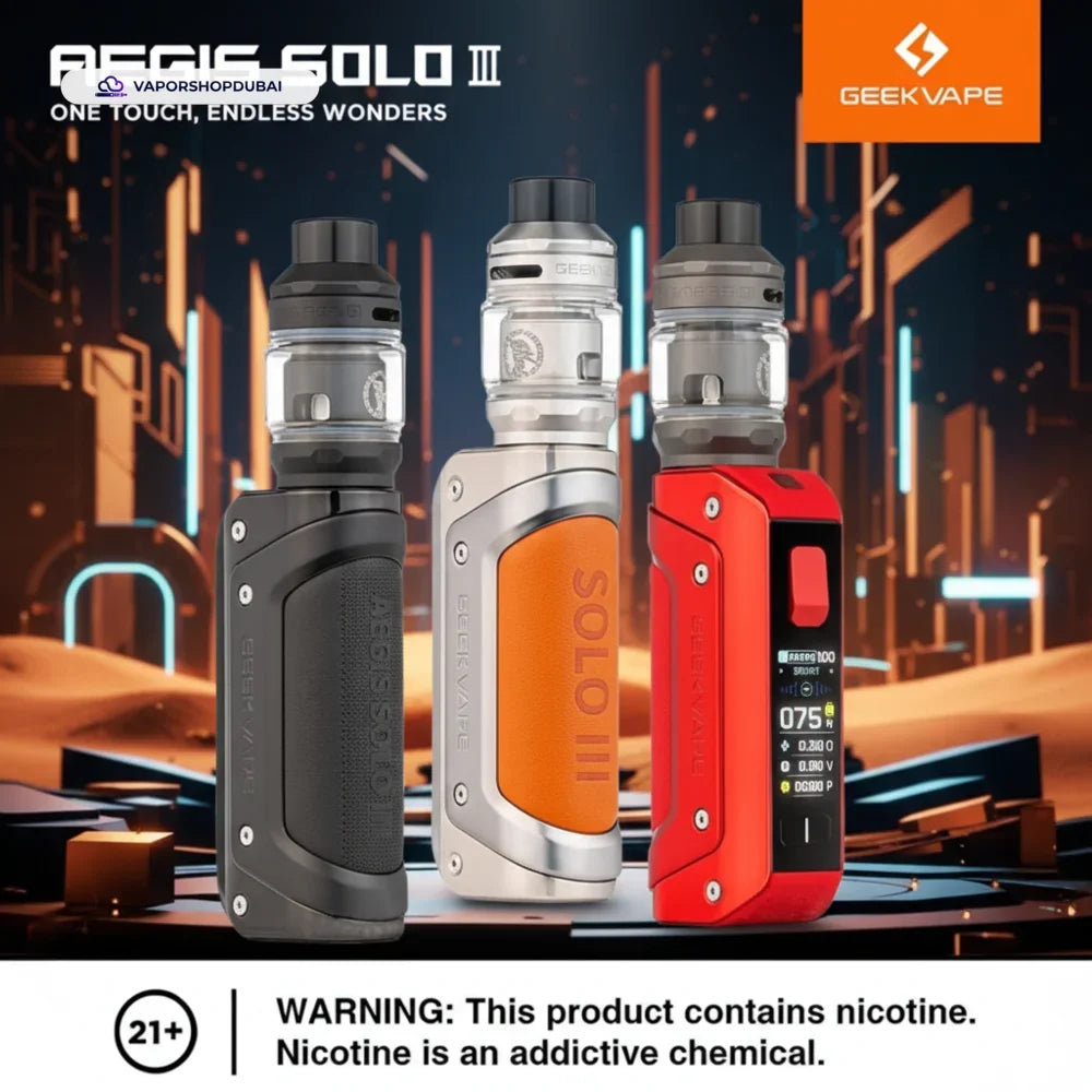 Geekvape Aegis Solo 3 Vape Kit (External Battery) 100W In DUBAI, UAE