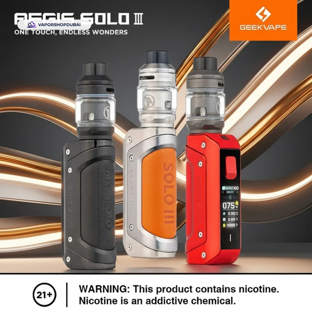 Geekvape Aegis Solo 3 Vape Kit (External Battery) 100W In DUBAI, UAE