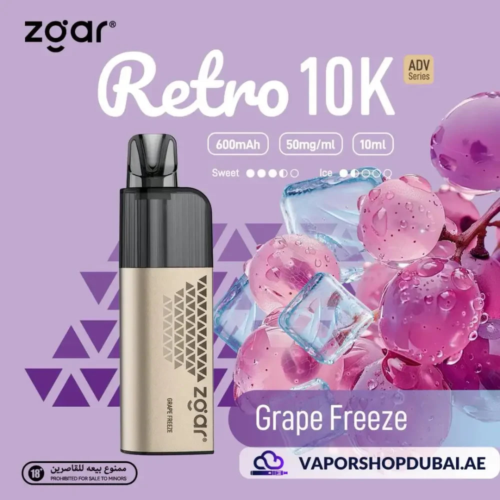 ZGAR Retro 10000 Puffs Best Vape flavors UAE | Emirates Vapor Dubai
