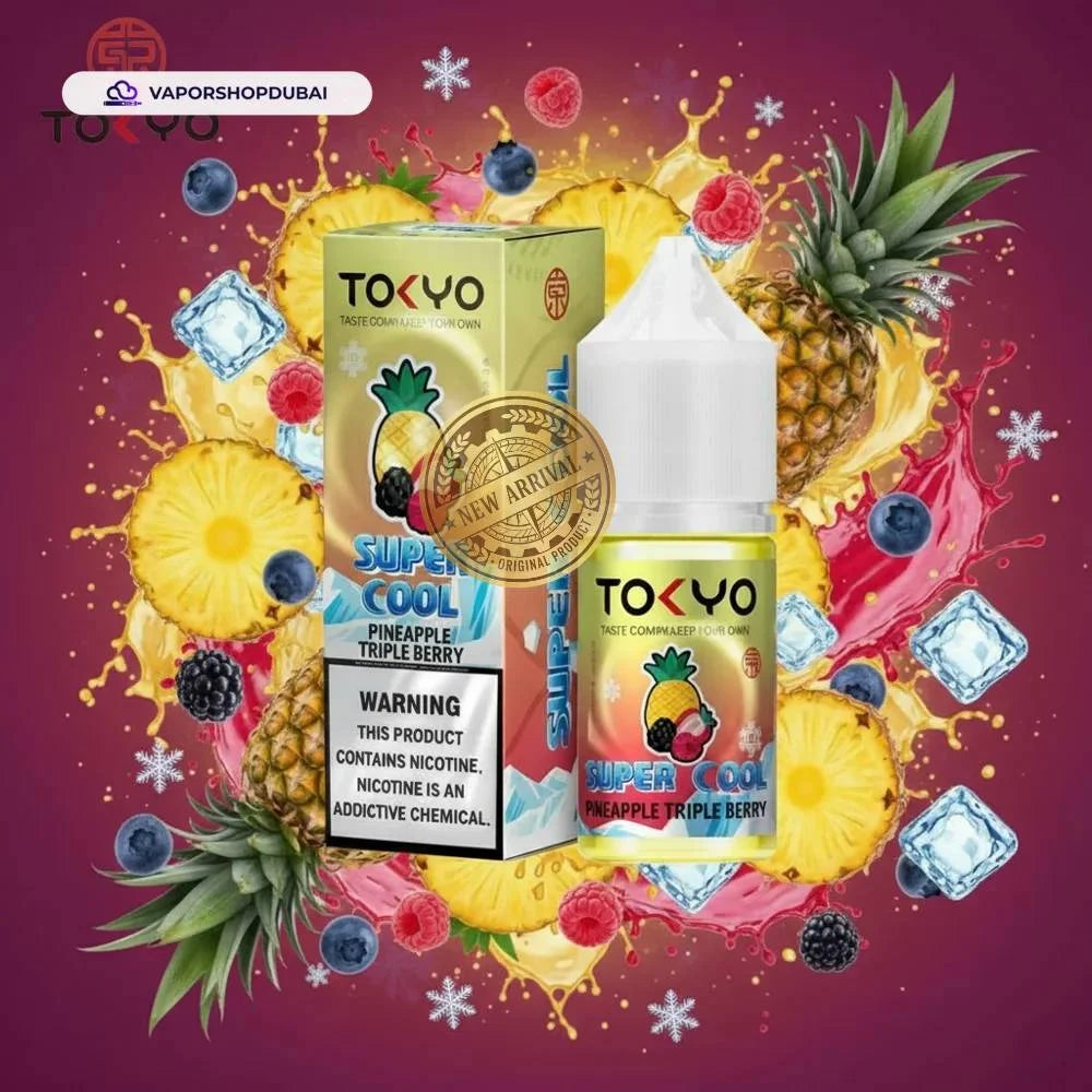 Tokyo Super Cool Saltnic 20mg 30ml E-liquid pineapple-triple-berry UAE | Emirates Vapor