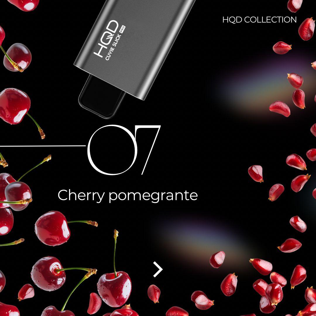 HQD Cuvie Slick Pro 15000 Puffs Cherry Pomegranate flavor collection poster UAE