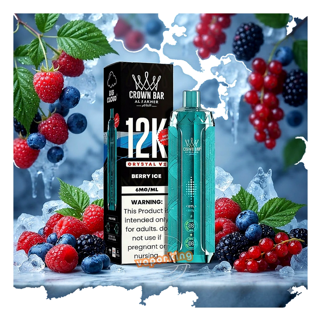 Al Fakher Crown Bar 12K Crystal V2 Disposable Vape 12000 Puffs in UAE berry-ice UAE
