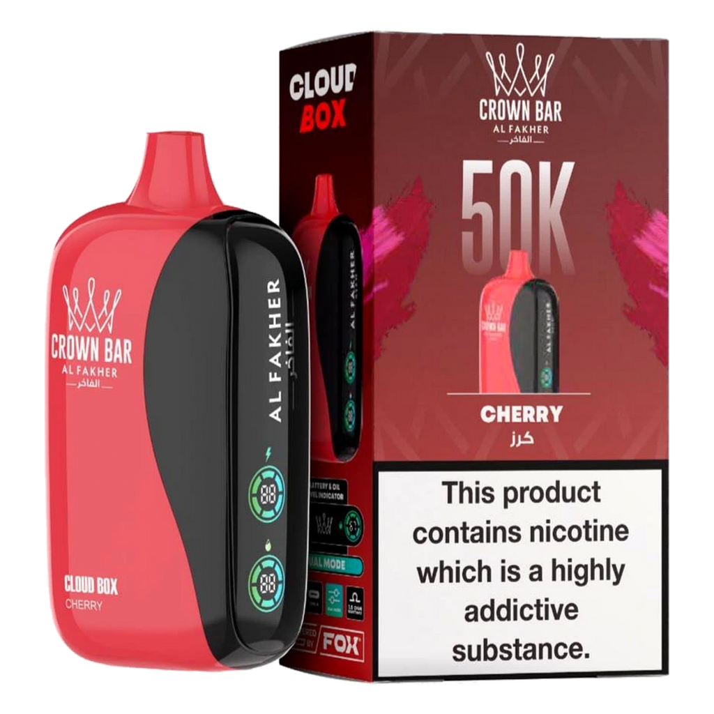 Crown Bar Al Fakher 50000 Puffs Cloud Box Cherry flavor - disposable vape UAE