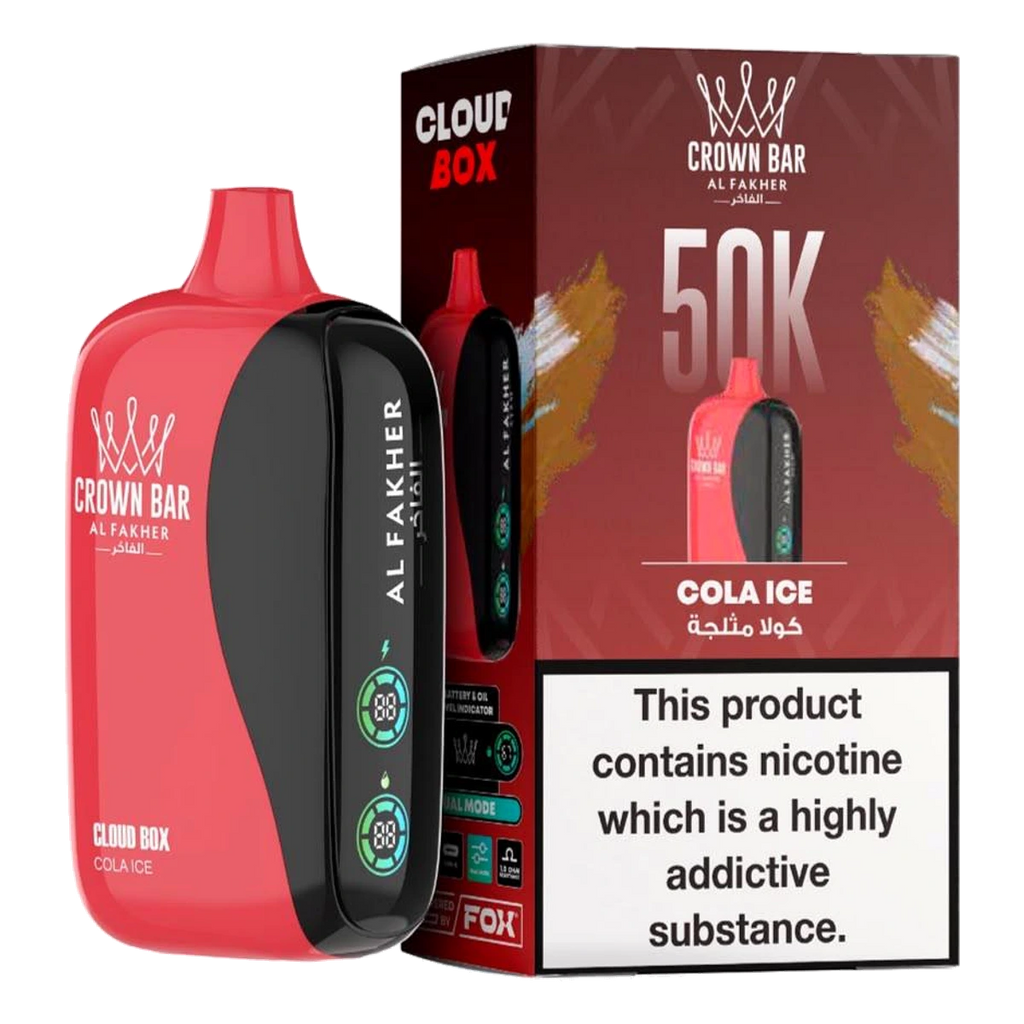 Crown Bar Al Fakher 50000 Puffs Cloud Box Cola Ice flavor - disposable vape UAE