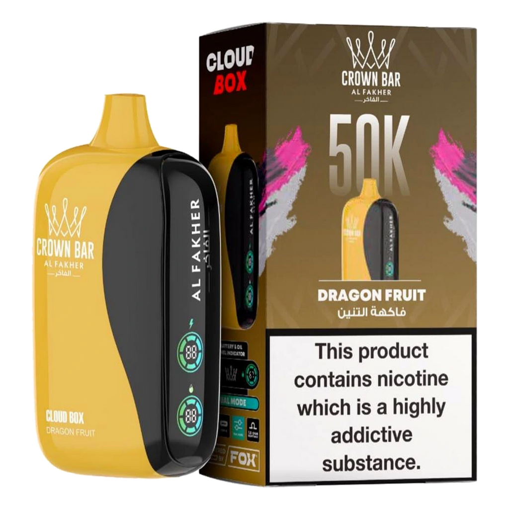 Crown Bar Al Fakher 50000 Puffs Cloud Box Dragon Fruit flavor - disposable vape UAE