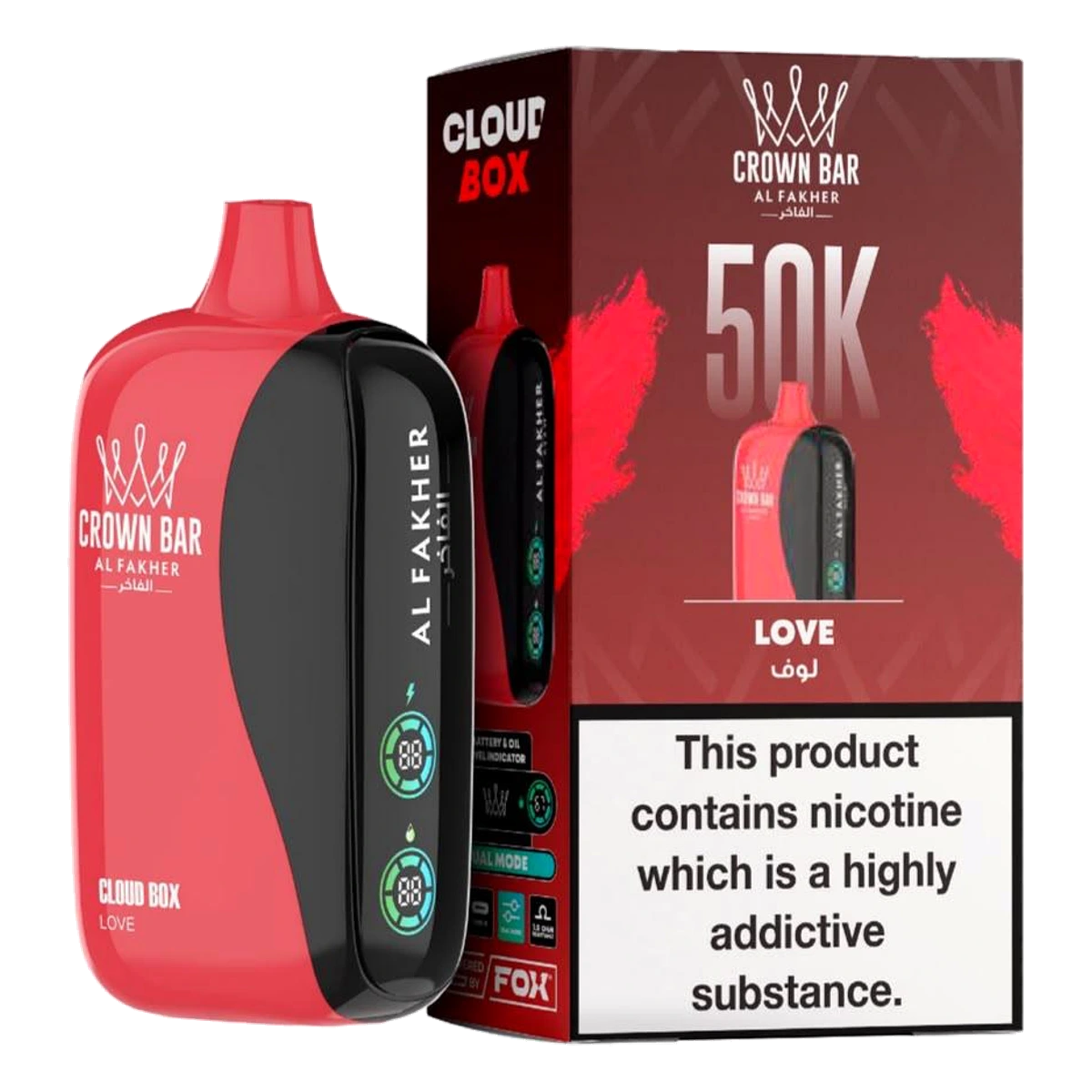 Crown Bar Al Fakher 50000 Puffs Cloud Box Love flavor - disposable vape UAE