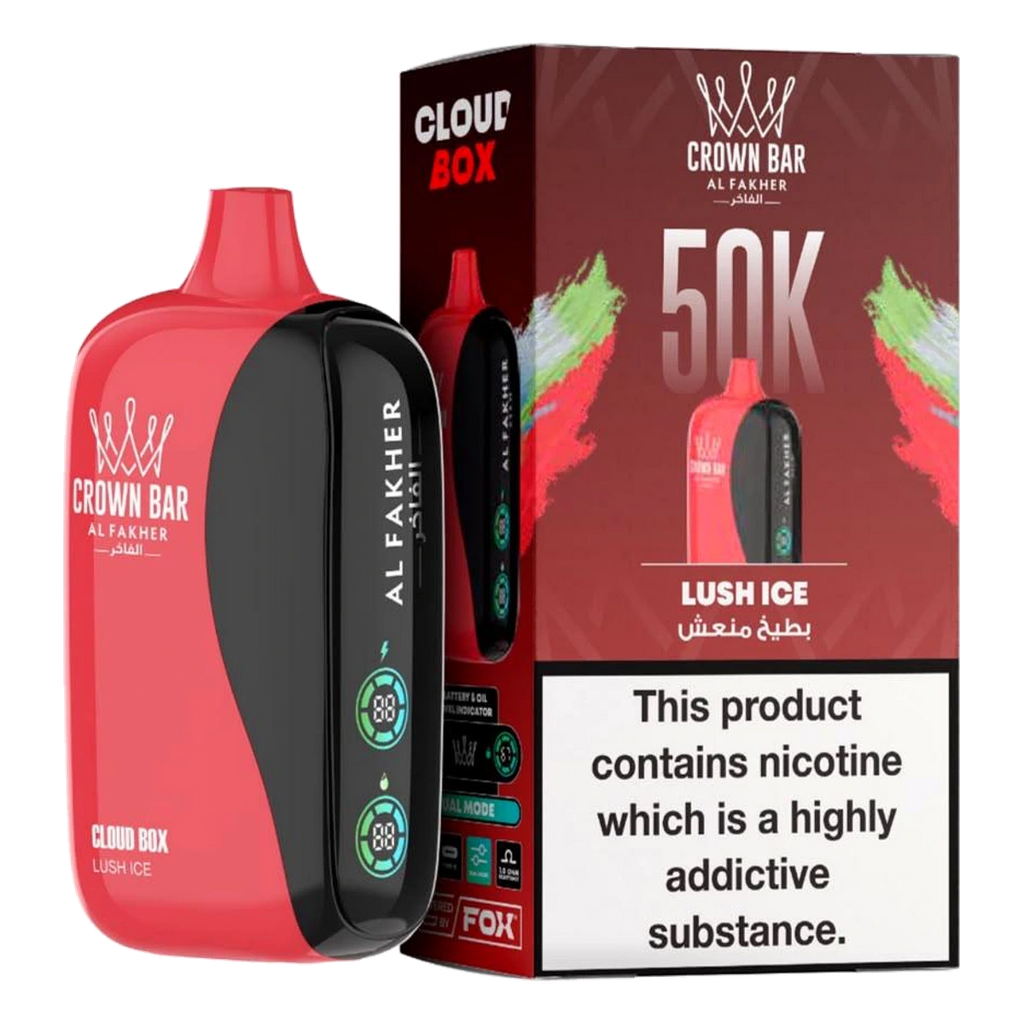 Crown Bar Al Fakher 50000 Puffs Cloud Box Lush Ice flavor - disposable vape UAE