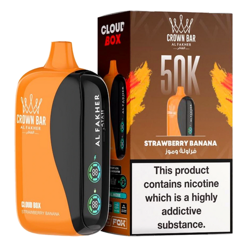 Crown Bar Al Fakher 50000 Puffs Cloud Box Strawberry Banana flavor - disposable vape UAE
