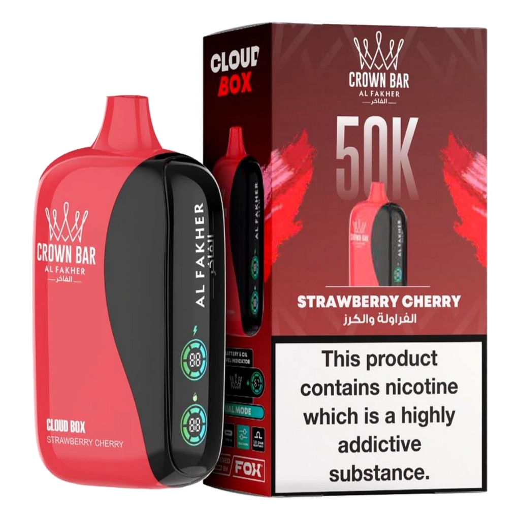Crown Bar Al Fakher 50000 Puffs Cloud Box Strawberry Cherry flavor - disposable vape UAE