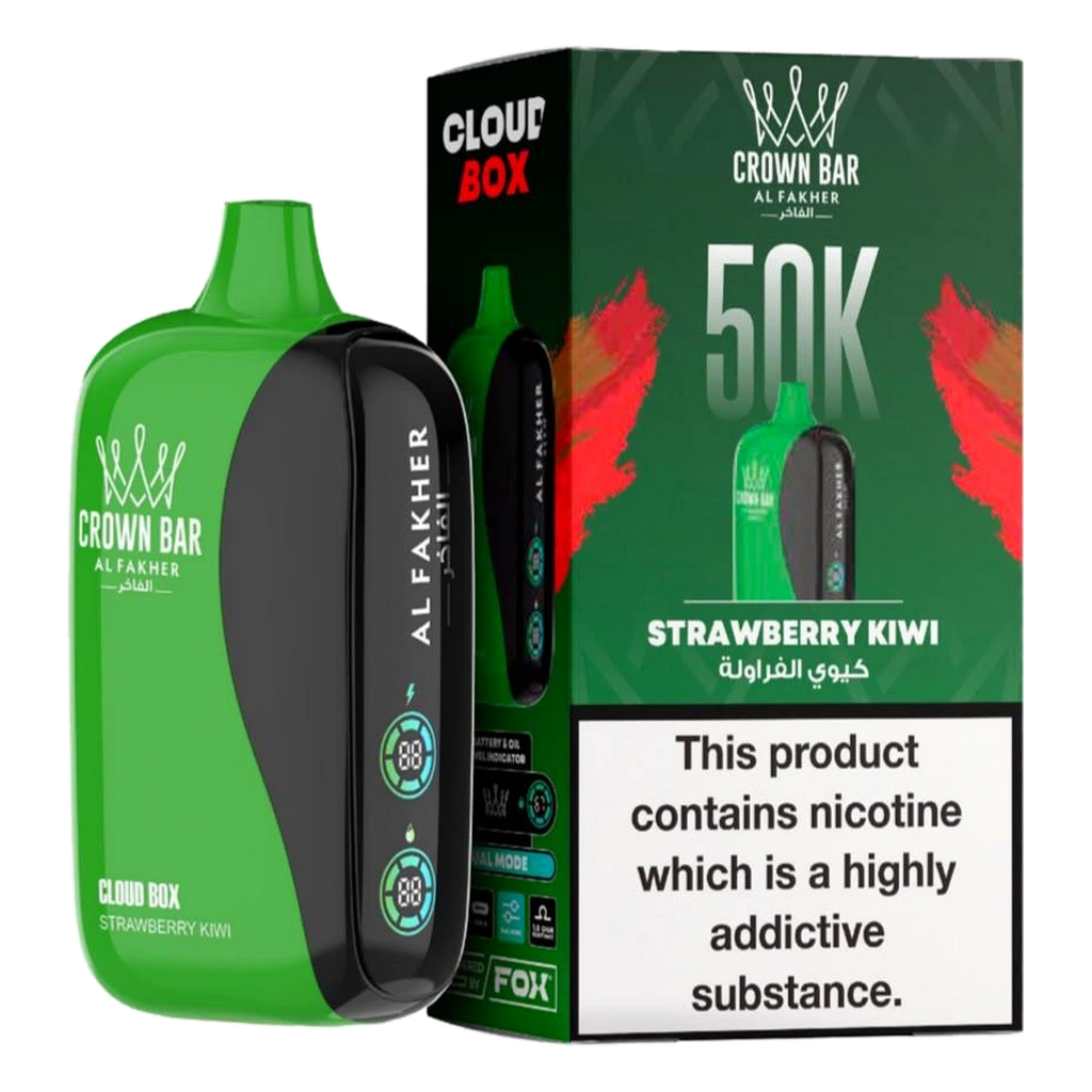 Crown Bar Al Fakher 50000 Puffs Cloud Box Strawberry Kiwi flavor - disposable vape UAE