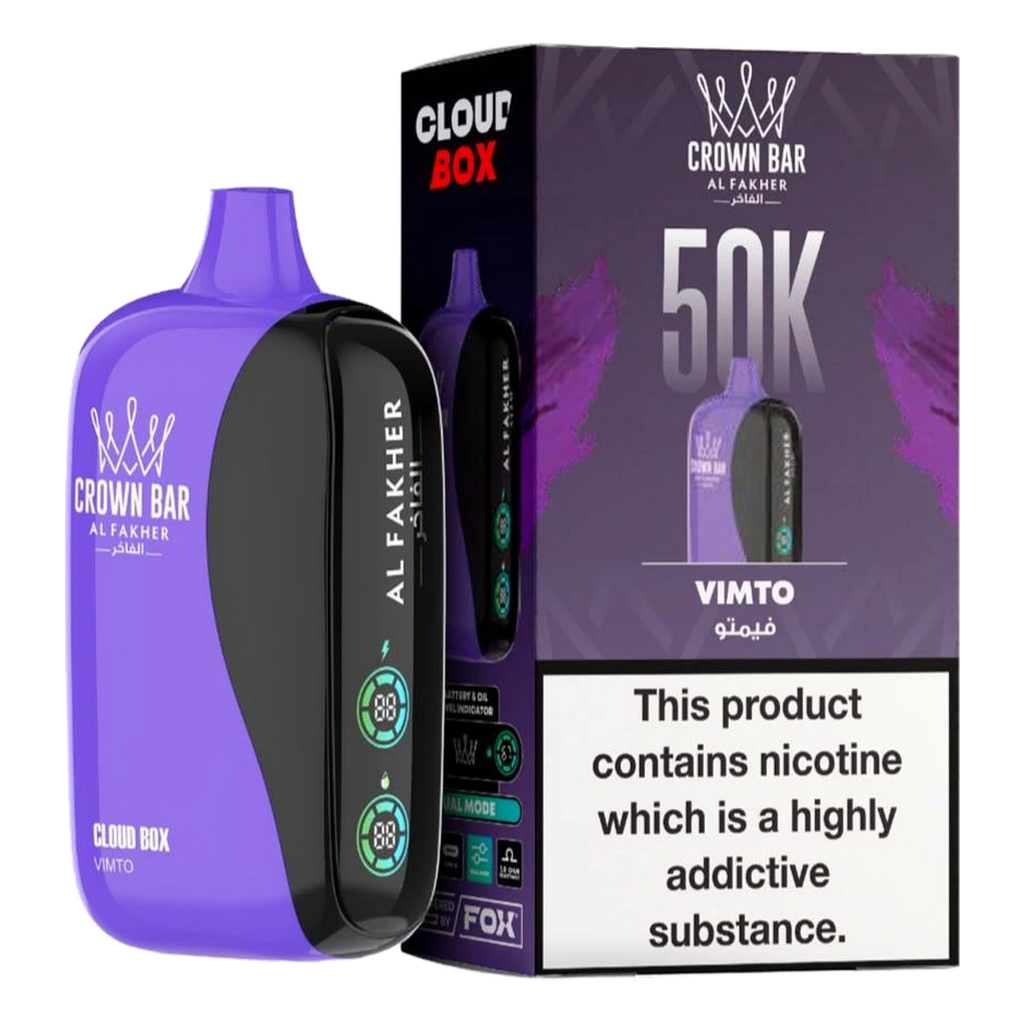 Crown Bar Al Fakher 50000 Puffs Cloud Box Vimto flavor - disposable vape UAE