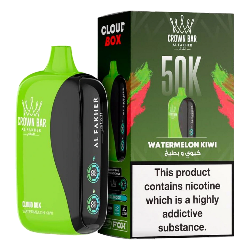 Crown Bar Al Fakher 50000 Puffs Cloud Box Watermelon Kiwi flavor - disposable vape UAE