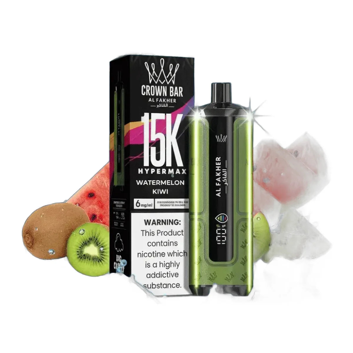 AL FAKHER Crown Bar 15000 AL FAKHER Vape Best Vape Shop (2026) Watermelon Kiwi New Vape Dubai UAE | Emirates Vapor