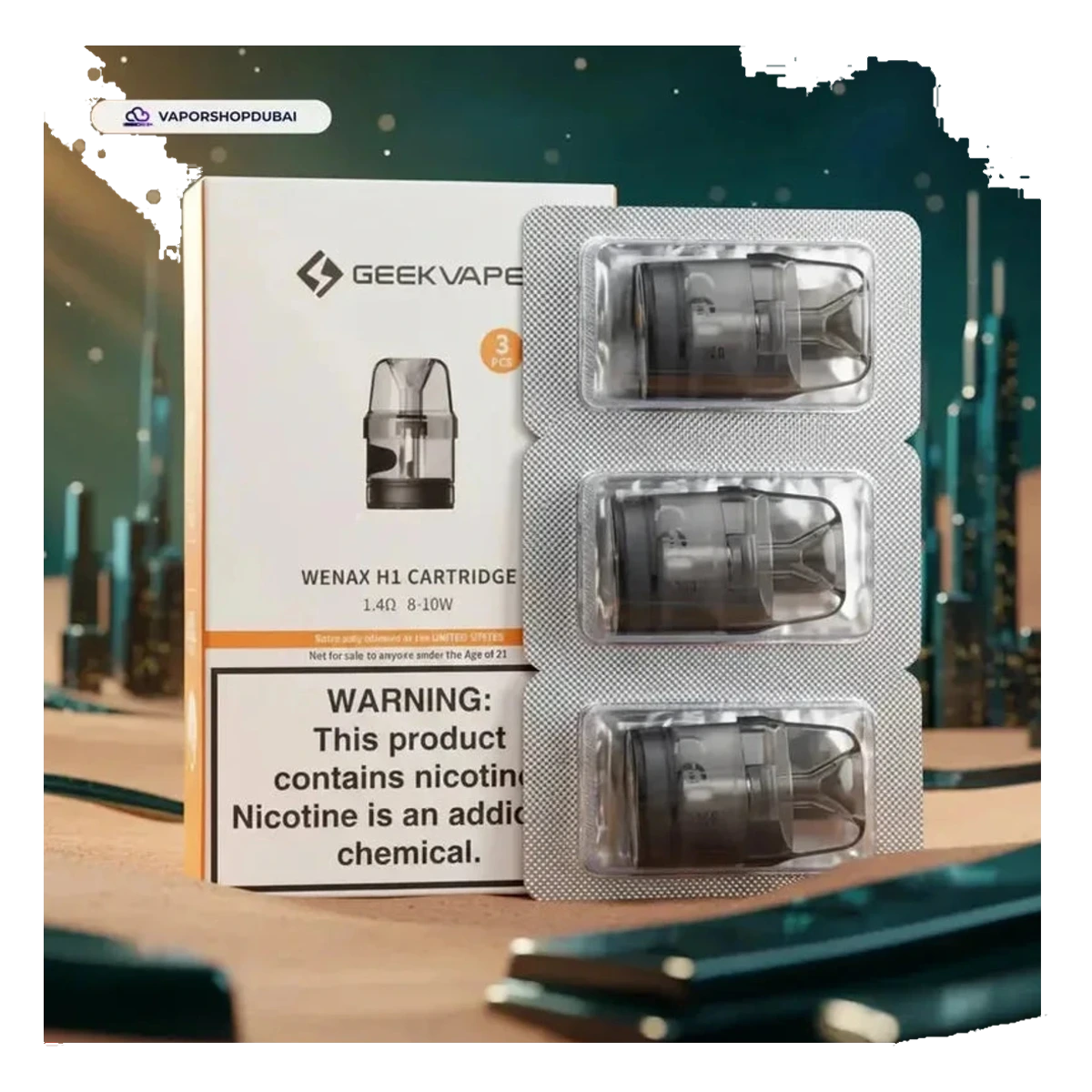 GeekVape WENAX H1 Cartridge Pod resistances UAE | Emirates Vapor Dubai