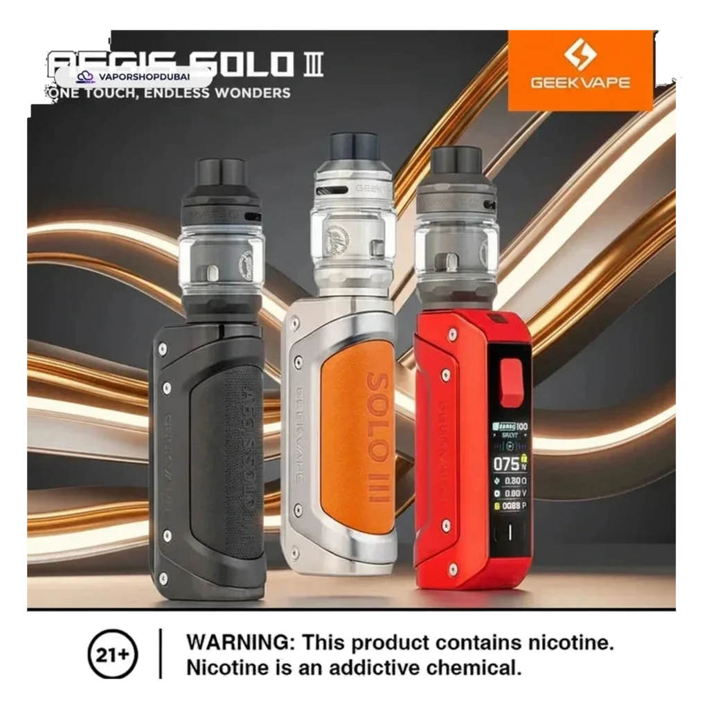 Buy GeekVape GeekVape Aegis Solo 3 Vape Kit (External Battery) 100W Dubai same-day delivery