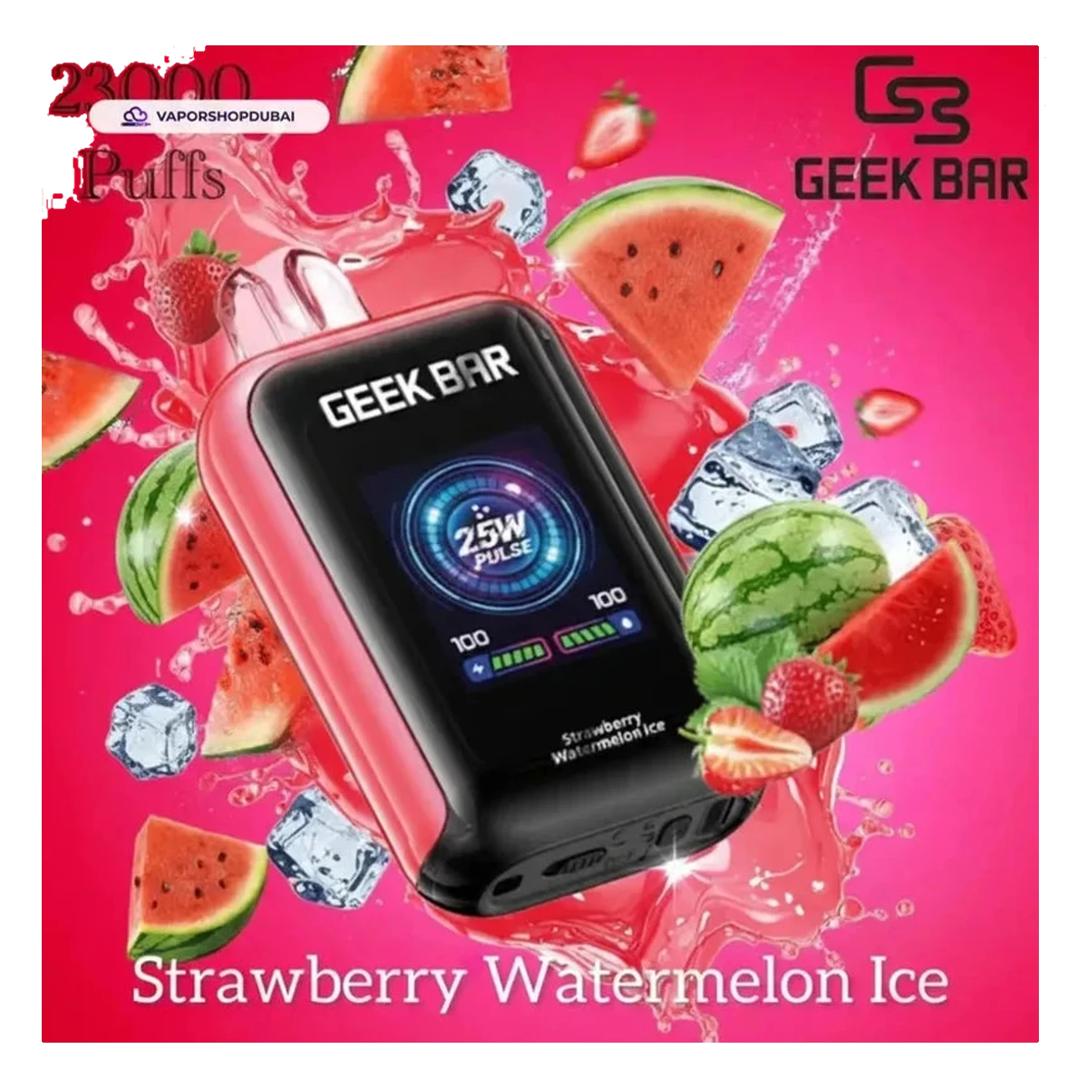Buy Emirates Vapor Geek Bar Watt 23000 Puffs Disposable Vape 5% (50mg) Nicotine Dubai same-day delivery