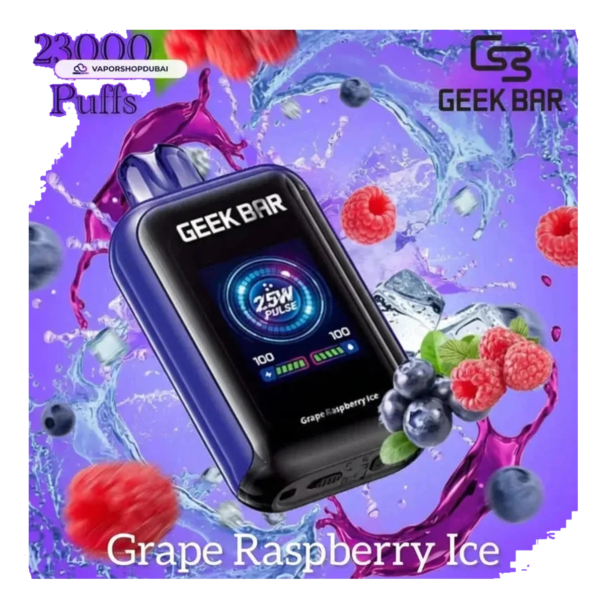 Buy Emirates Vapor Geek Bar Watt 23000 Puffs Disposable Vape 5% (50mg) Nicotine Dubai same-day delivery
