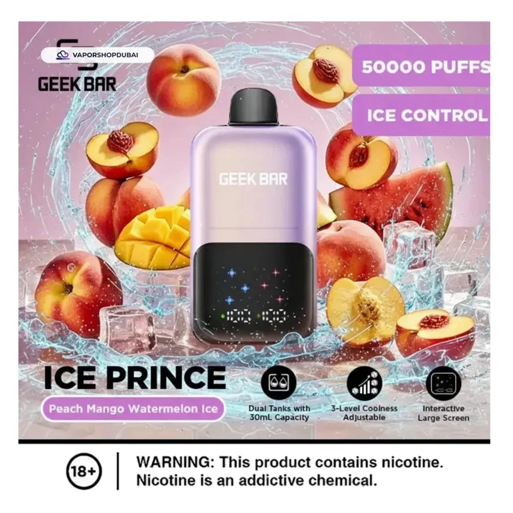 Buy Emirates Vapor Geek Bar Ice Prince 50000 Puffs Disposable Vape Dubai same-day delivery