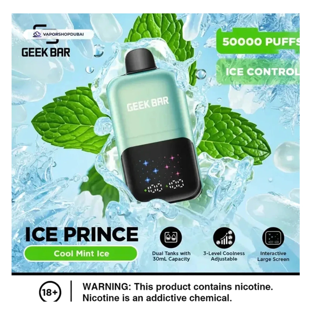 Geek Bar Ice Prince 50000 Puffs Disposable Vape Uae — AED 50 | Emirates Vapor