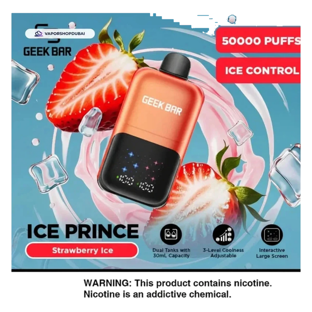 Buy Emirates Vapor Geek Bar Ice Prince 50000 Puffs Disposable Vape Dubai same-day delivery