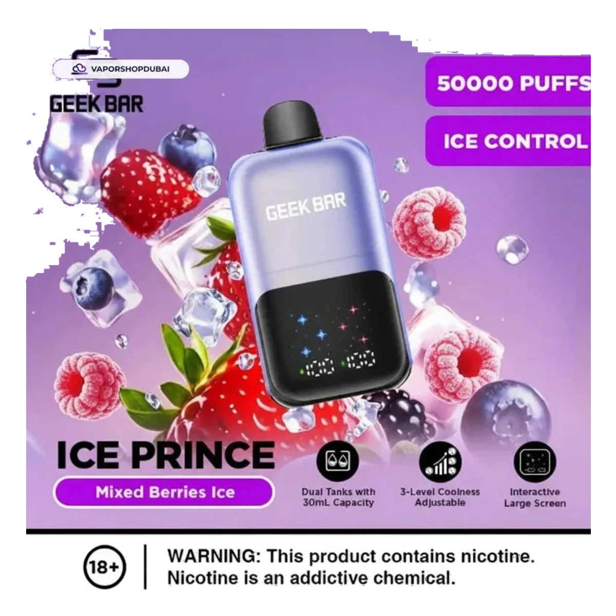 Geek Bar Ice Prince 50000 Puffs Disposable Vape UAE — Buy Dubai | Emirates Vapor