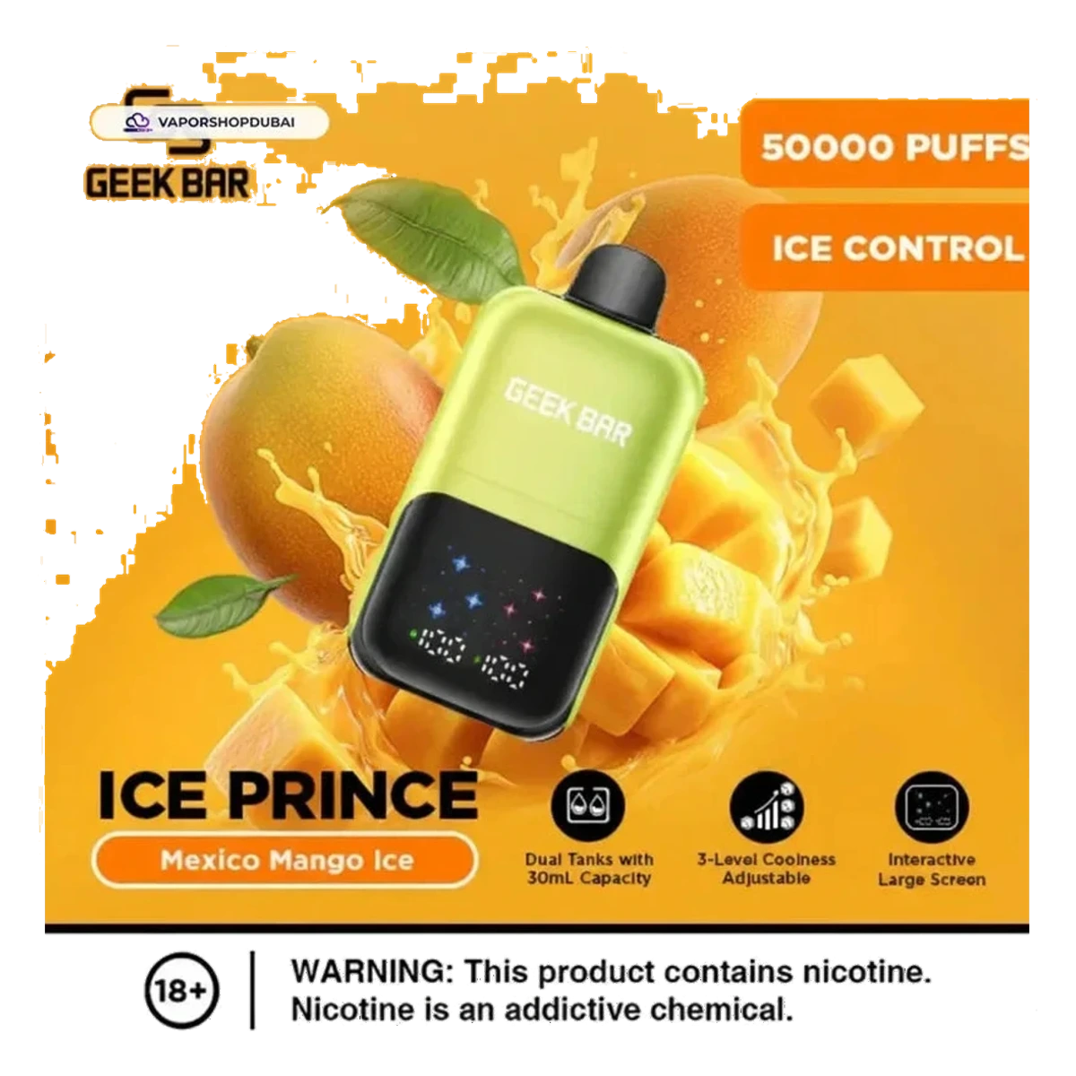 Geek Bar Ice Prince 50000 Puffs Disposable Vape Uae — AED 50 | Emirates Vapor