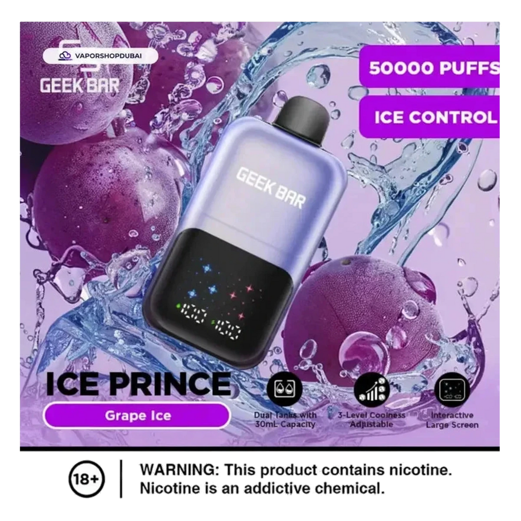 Geek Bar Ice Prince 50000 Puffs Disposable Vape flavors UAE | Emirates Vapor Dubai