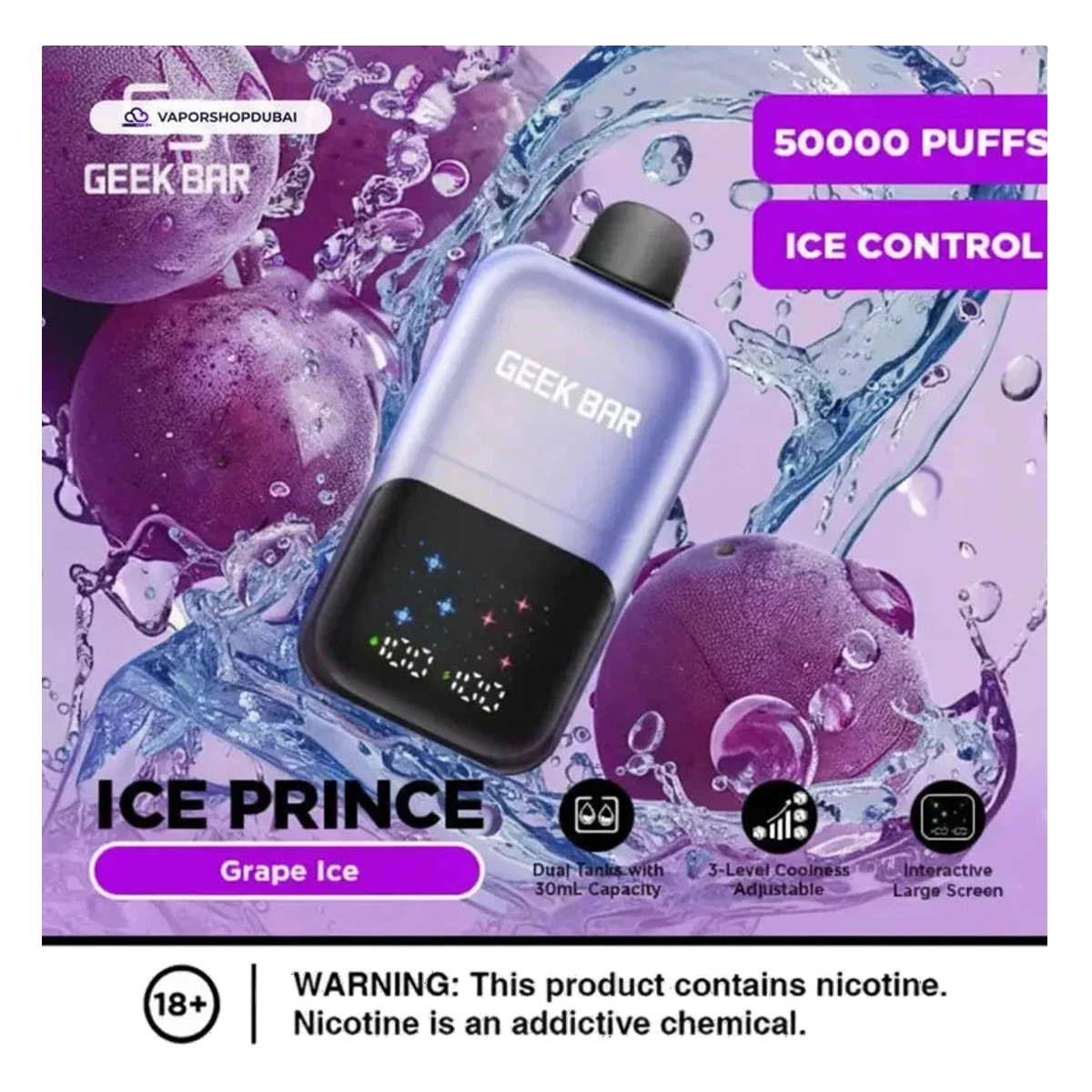 Geek Bar Ice Prince 50000 Puffs Disposable Vape flavors UAE | Emirates Vapor Dubai