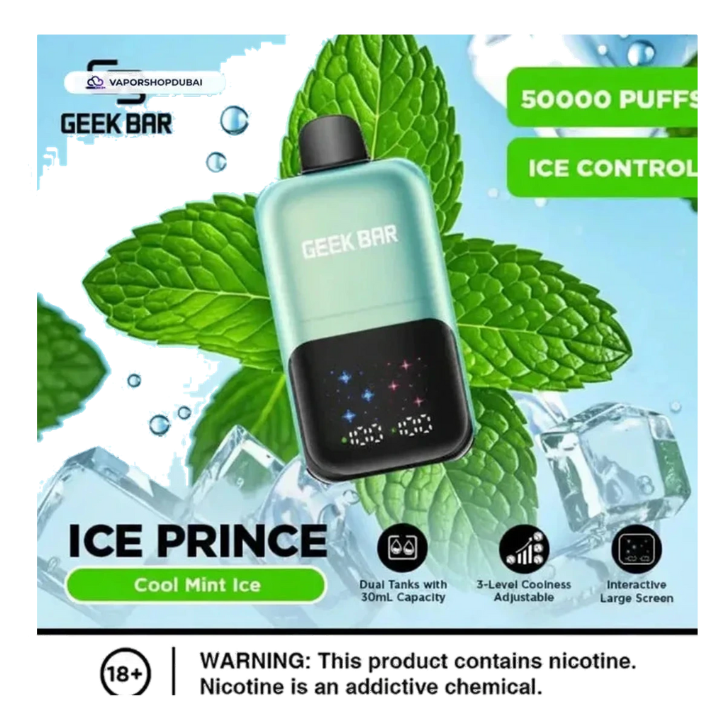 Buy Emirates Vapor Geek Bar Ice Prince 50000 Puffs Disposable Vape Dubai same-day delivery