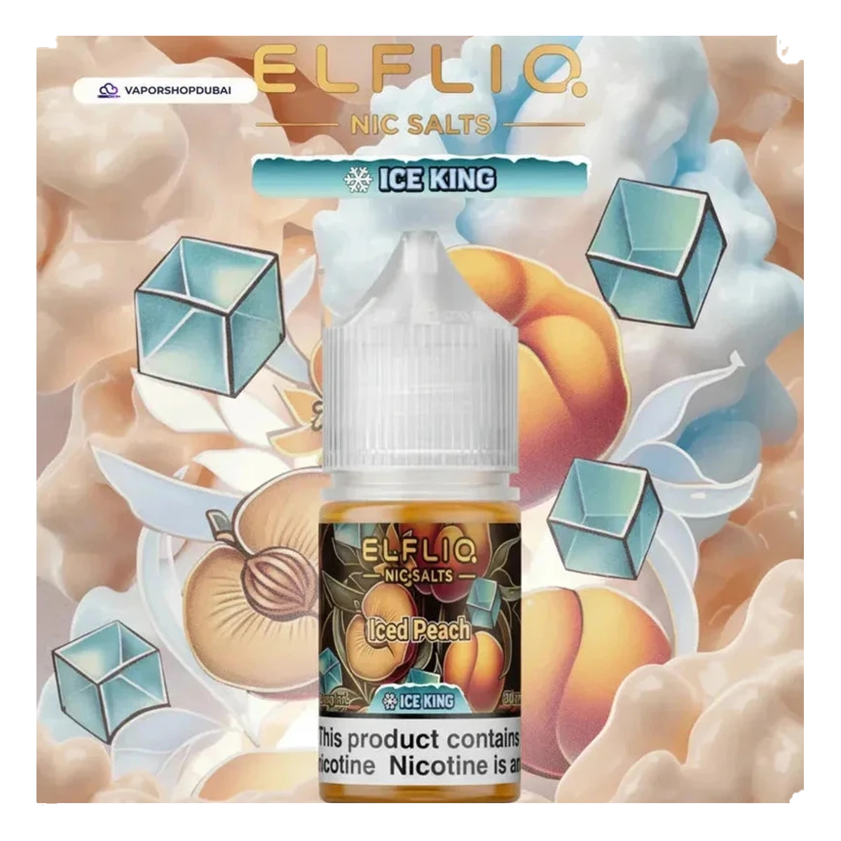 Buy Emirates Vapor ELFLIQ Nic Salts 30mg Ice King Dubai same-day delivery