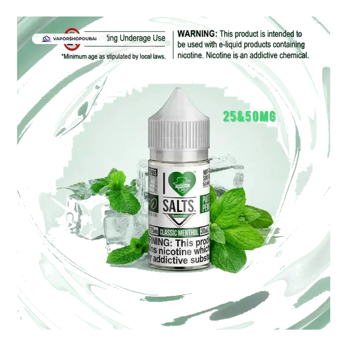CLASSIC MENTHOL I Love Salts by Mad Hatter Juice options UAE | Emirates Vapor Dubai