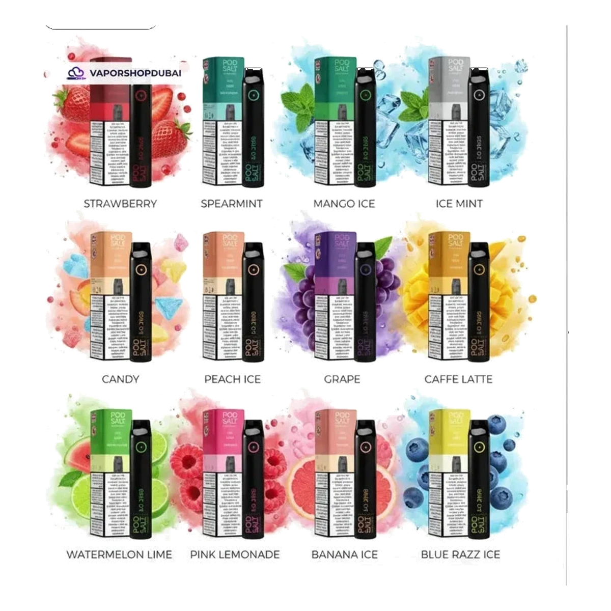 POD SALT Go Disposable Vape 2500 Puffs flavors UAE | Emirates Vapor Dubai