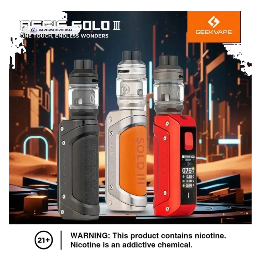 Geekvape Aegis Solo 3 Vape Kit (External Battery) 100W In DUBAI, UAE
