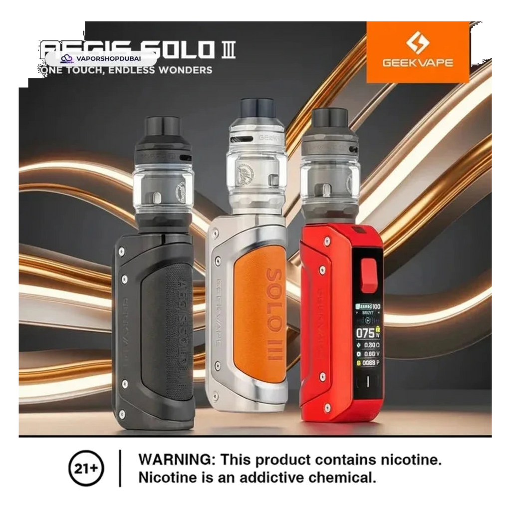 GeekVape Aegis Solo 3 Vape Kit (External Battery) 100W colors UAE | Emirates Vapor Dubai