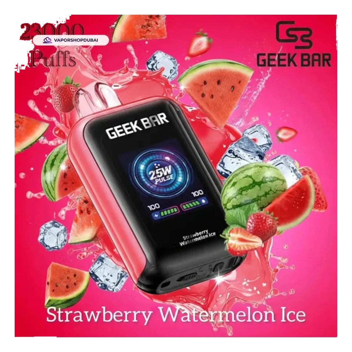 Buy Emirates Vapor Geek Bar Watt 23000 Puffs Disposable Vape 5% (50mg) Nicotine Dubai same-day delivery