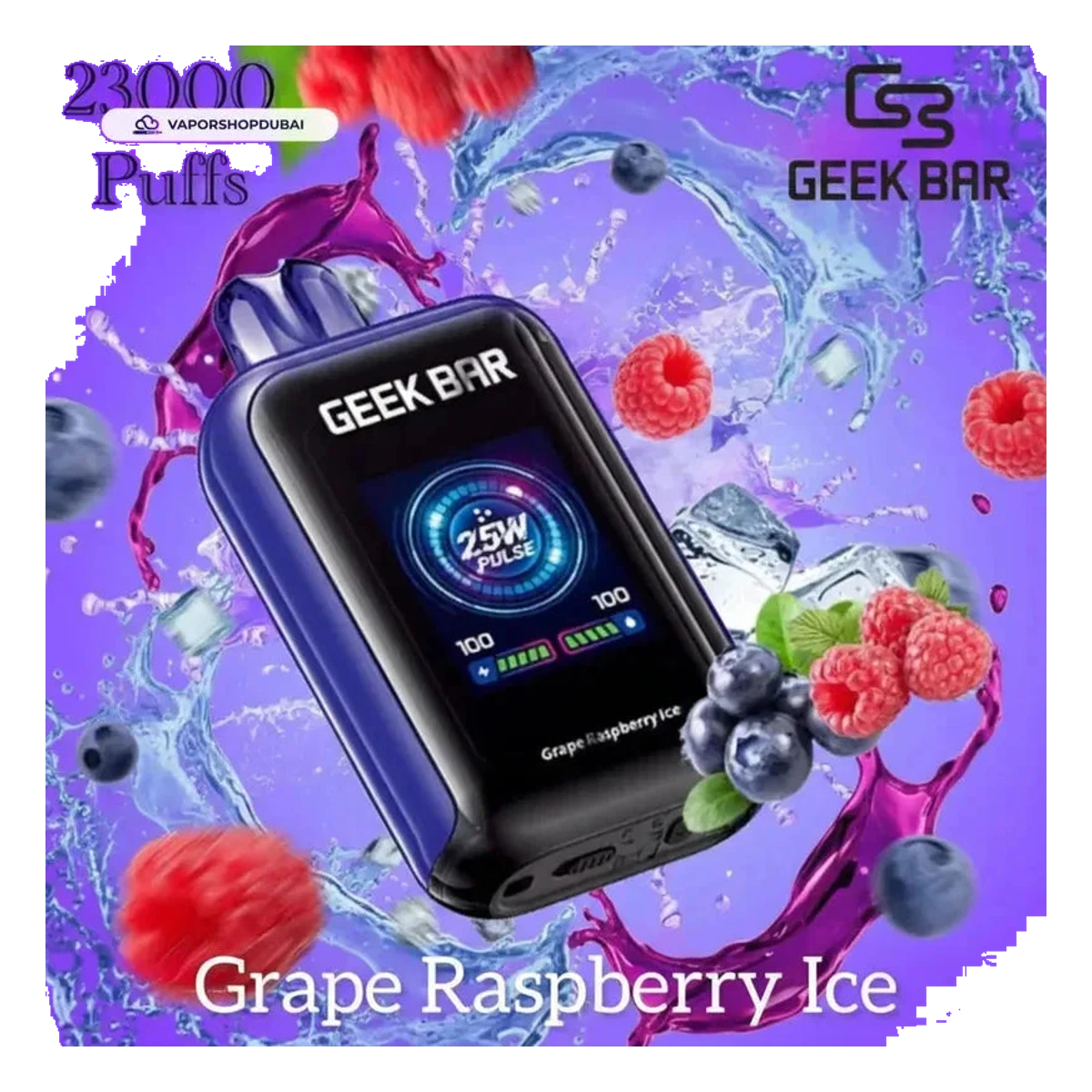 Buy Emirates Vapor Geek Bar Watt 23000 Puffs Disposable Vape 5% (50mg) Nicotine Dubai same-day delivery