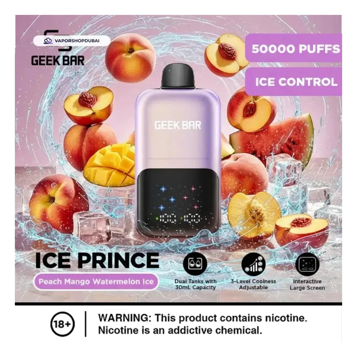 Geek Bar Ice Prince 50000 Puffs Disposable Vape flavors UAE | Emirates Vapor Dubai