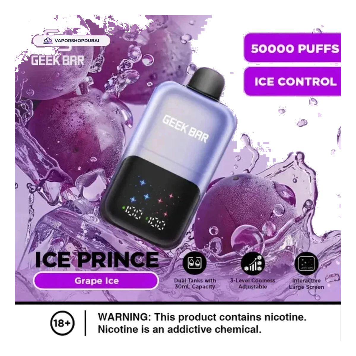 Geek Bar Ice Prince 50000 Puffs Disposable Vape best price UAE — ESMA certified