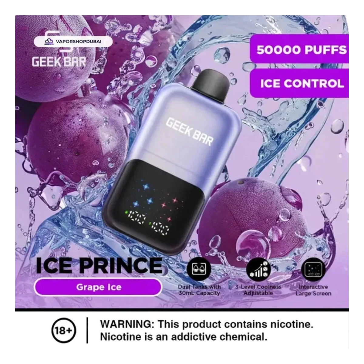 Geek Bar Ice Prince 50000 Puffs Disposable Vape Uae — AED 50 | Emirates Vapor