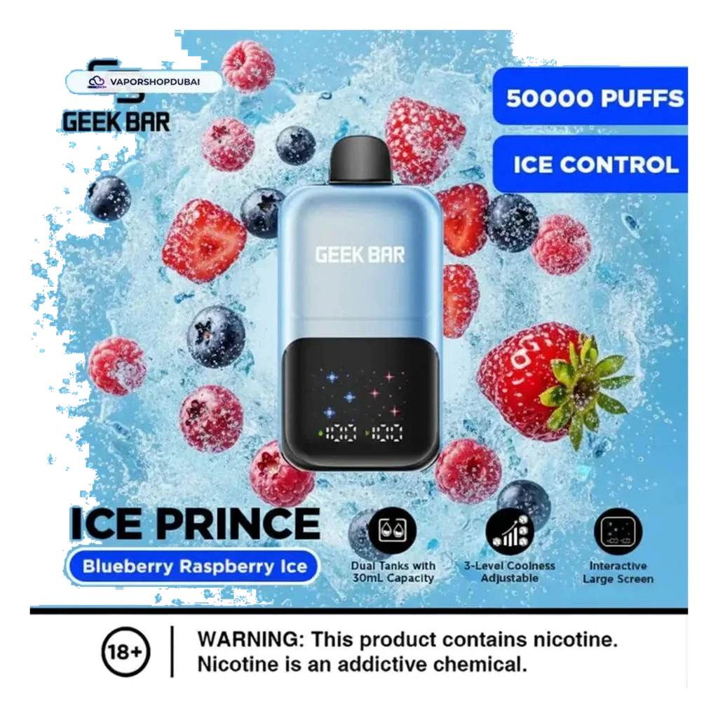 Buy Emirates Vapor Geek Bar Ice Prince 50000 Puffs Disposable Vape Dubai same-day delivery