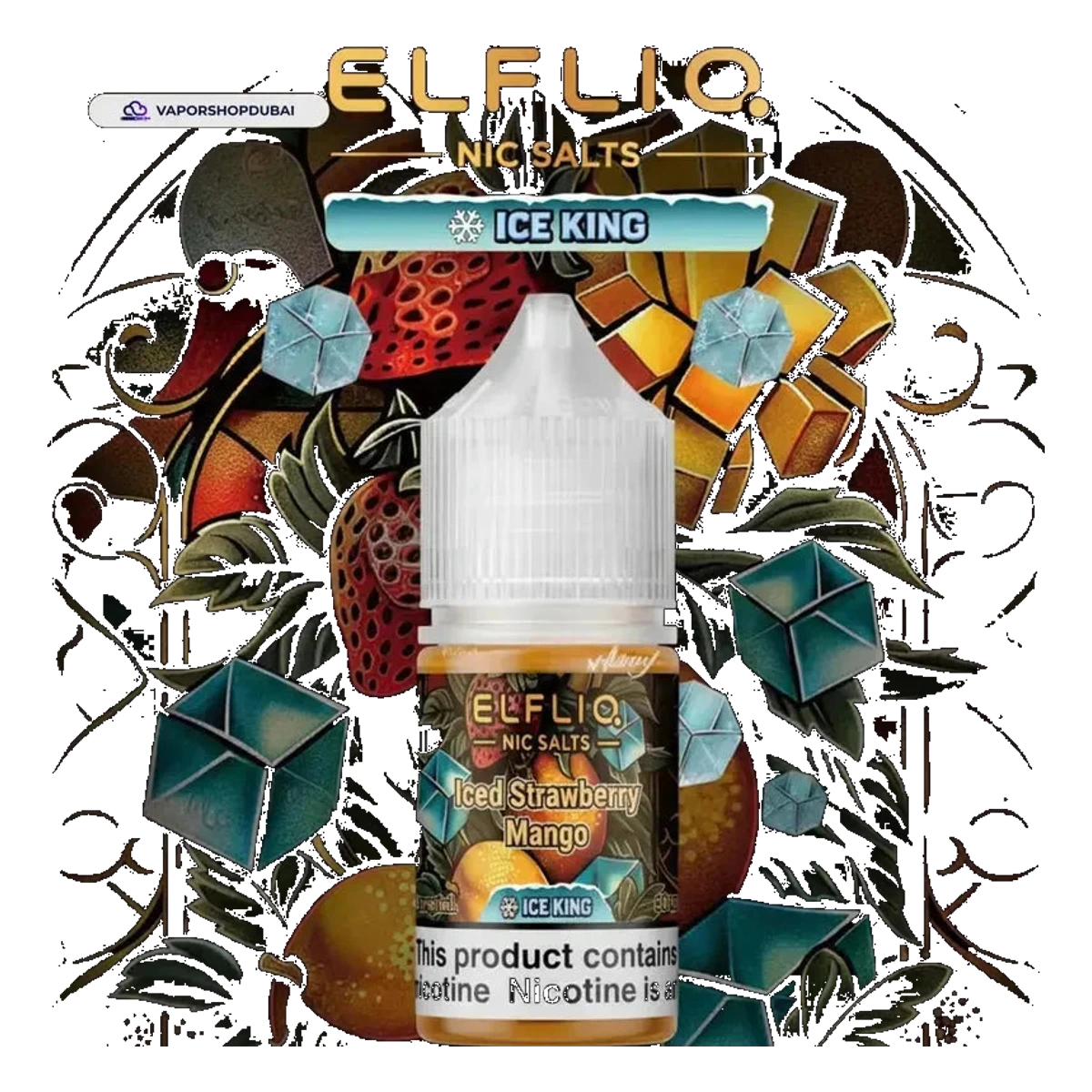 Buy Emirates Vapor ELFLIQ Nic Salts 30mg Ice King Dubai same-day delivery