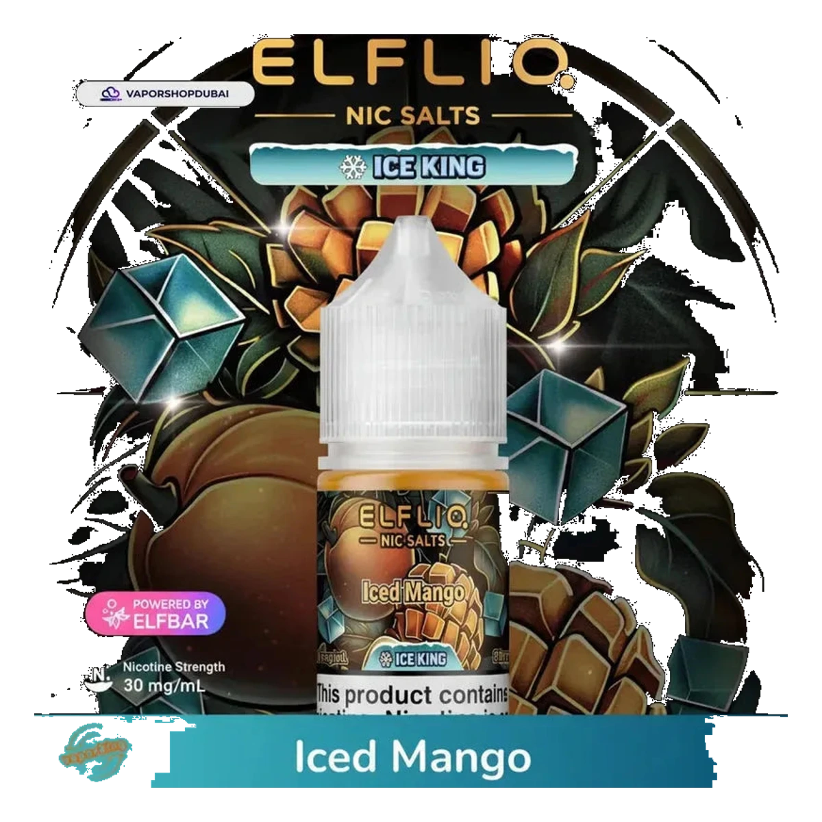 Buy Emirates Vapor ELFLIQ Nic Salts 30mg Ice King Dubai same-day delivery