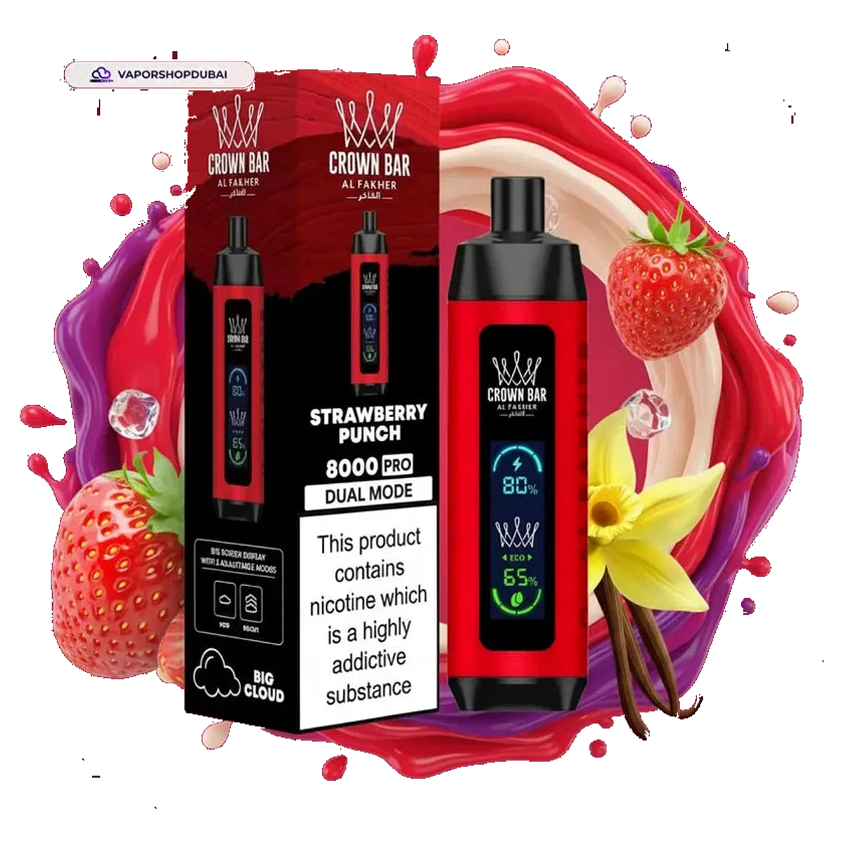 Crown Bar AL FAKHER 8000 Pro DTL 8000Puffs Dual Mode Disposable Vape best price UAE — ESMA certified