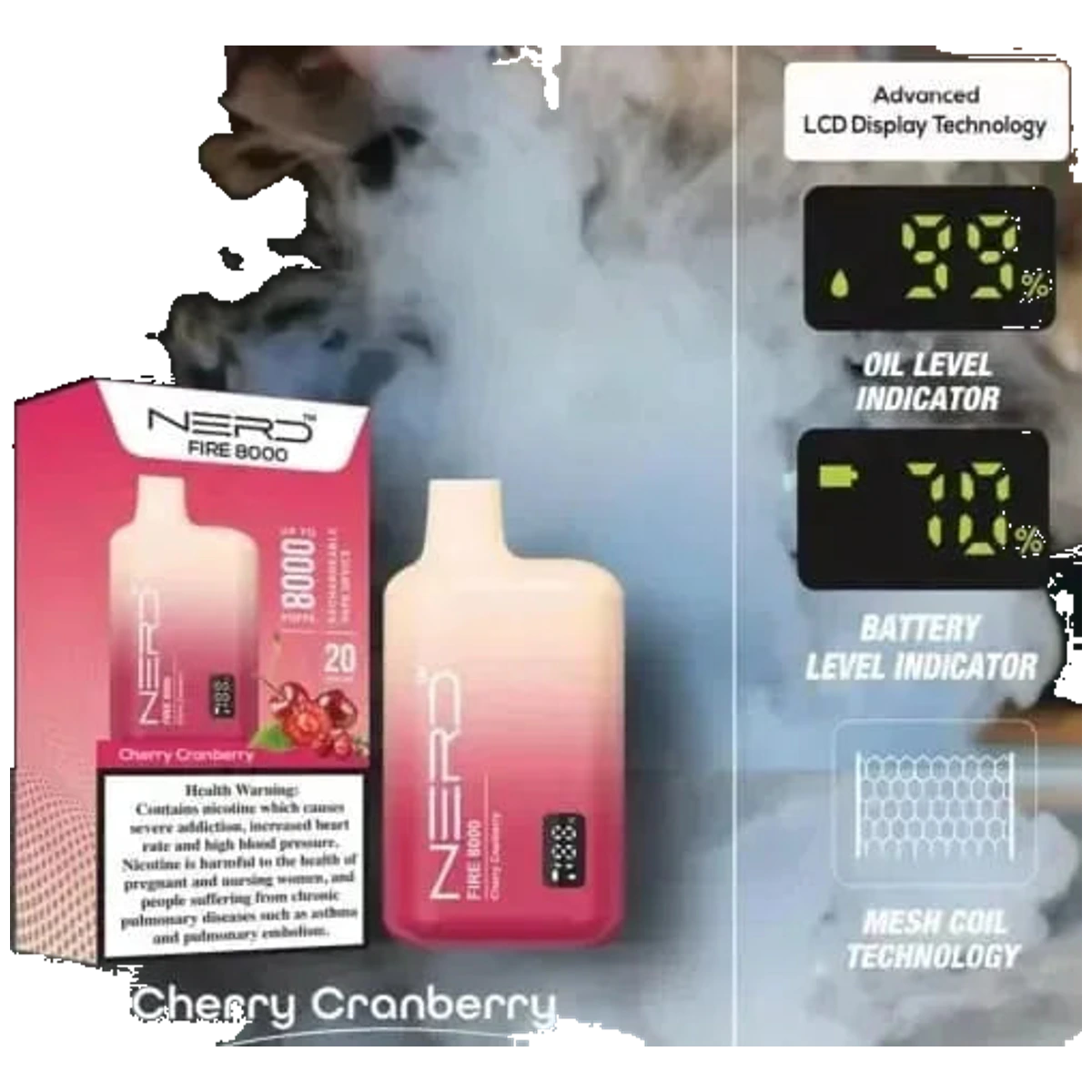 Nerd™ Fire 8000 Puffs best price UAE — ESMA certified