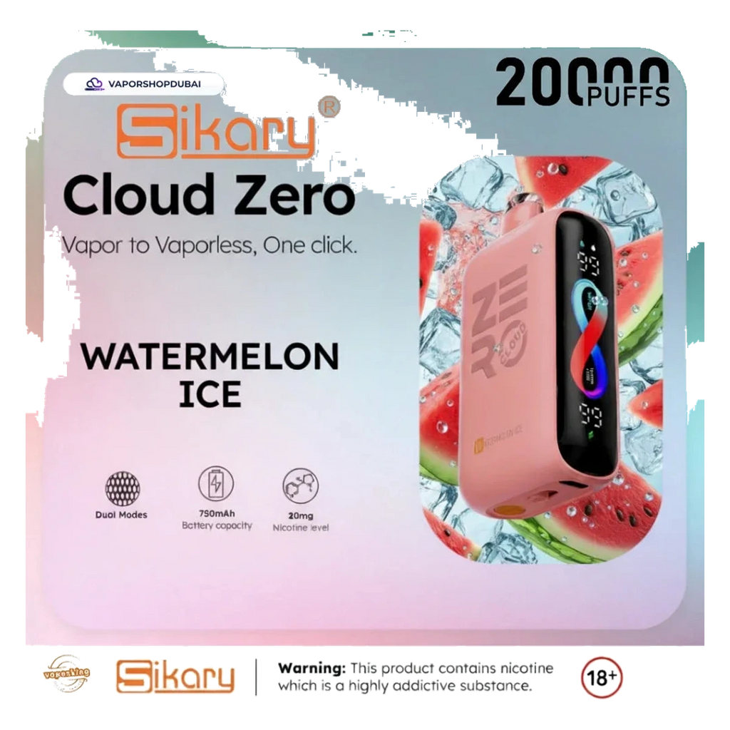 Sikary Cloud Zero 20000 Puffs Disposable 20mg UAE — Buy Dubai | Emirates Vapor