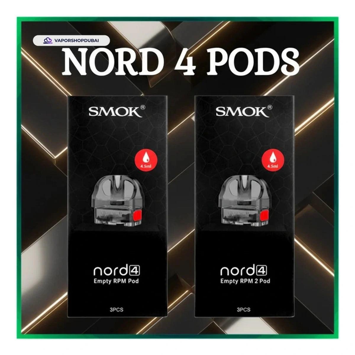 SMOK Nord 4 Empty Pod Cartridge 4.5ml (3pcs/pack) options UAE | Emirates Vapor Dubai