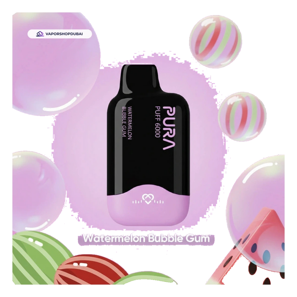 Pura 6000 Puffs Disposable Vape 2% watermelon-bubble-gum UAE | Emirates Vapor