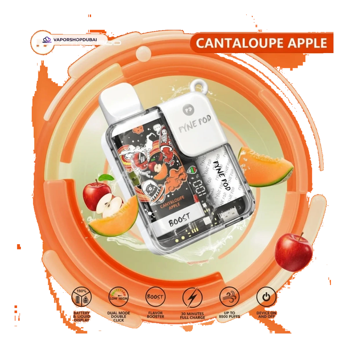 Pyne Pod 8500 Disposable Vape cantaloupe-apple UAE | Emirates Vapor