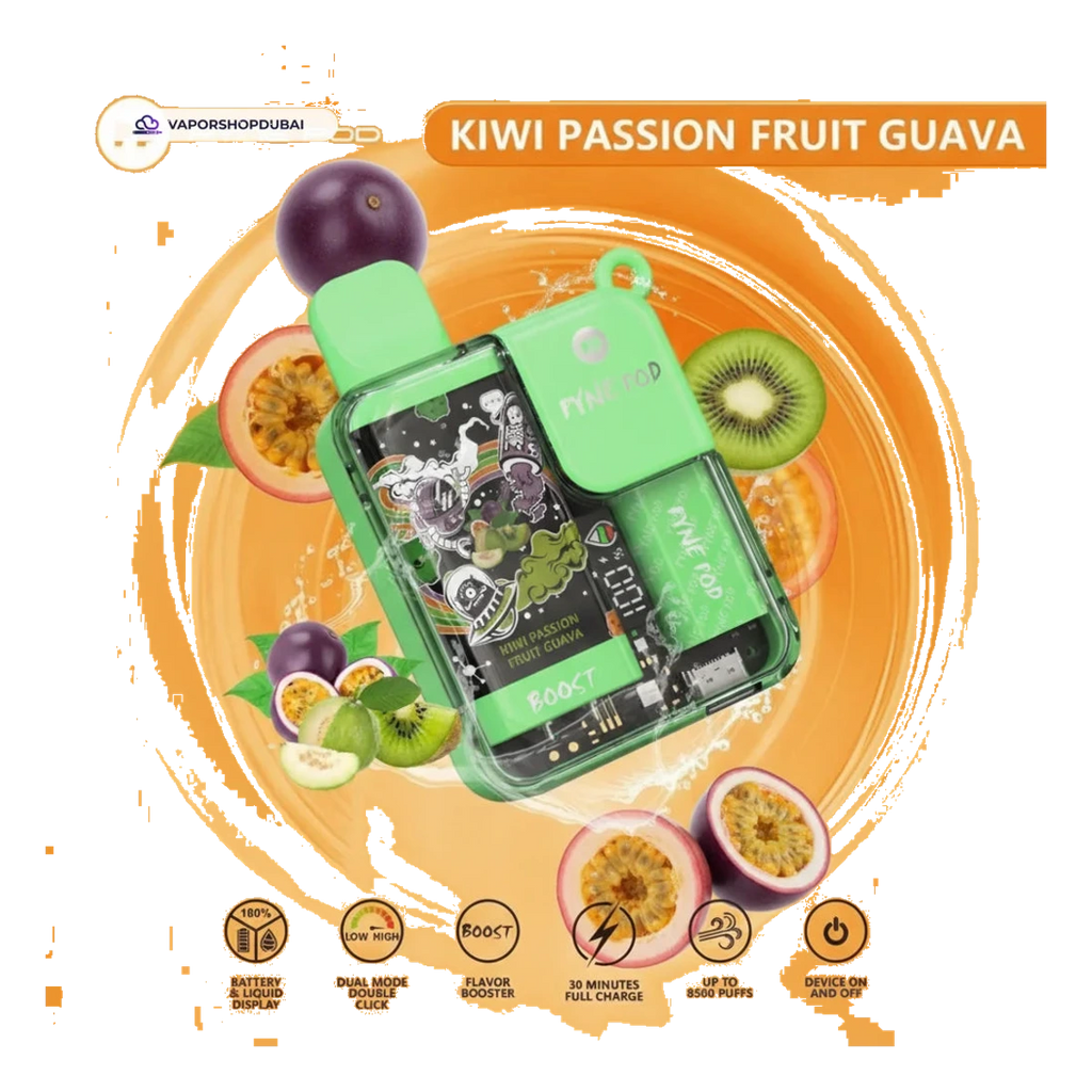 Pyne Pod 8500 Disposable Vape kiwi-passion-fruit-guava UAE | Emirates Vapor