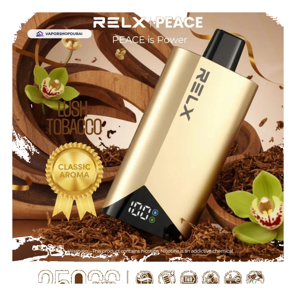 Relx Peace 25000 Puffs Disposable Vape lush-tobacco UAE | Emirates Vapor